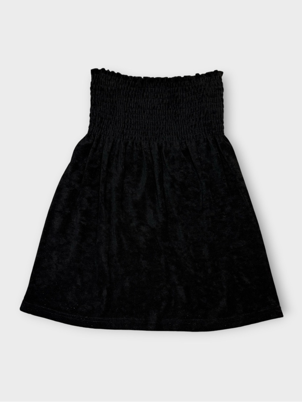 J.F.W Terry Beach Dress Black Strapless Smocked Cover Up Swimwear Size M